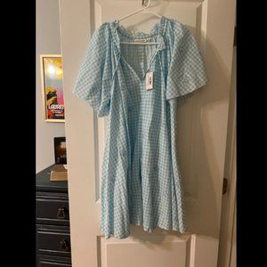 NWT Roller Rabbit Hathi Gingham Temmy Dress Size Large